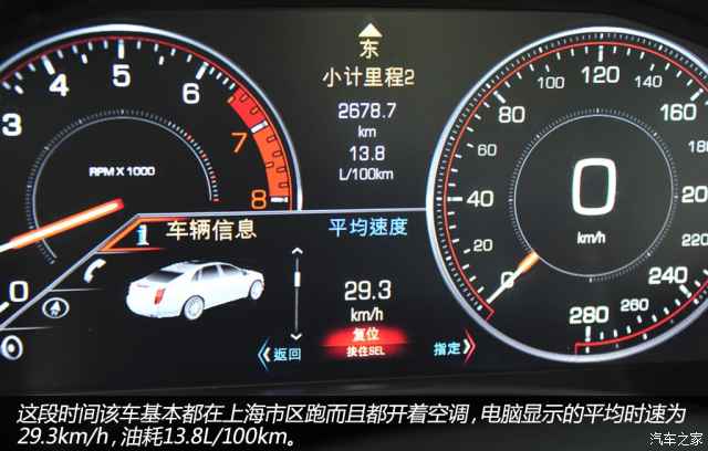 凯迪拉克xts 28t领先型长期测试油耗记录(仪表显示)